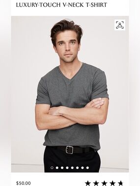 NWT Banana Republic Men’s Luxury touch V neck t-shirt.  Size Large